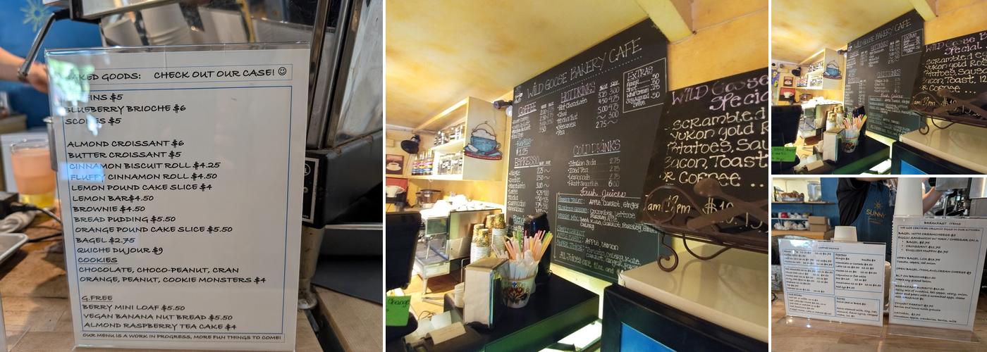 Sunny Bakery Cafe Menu