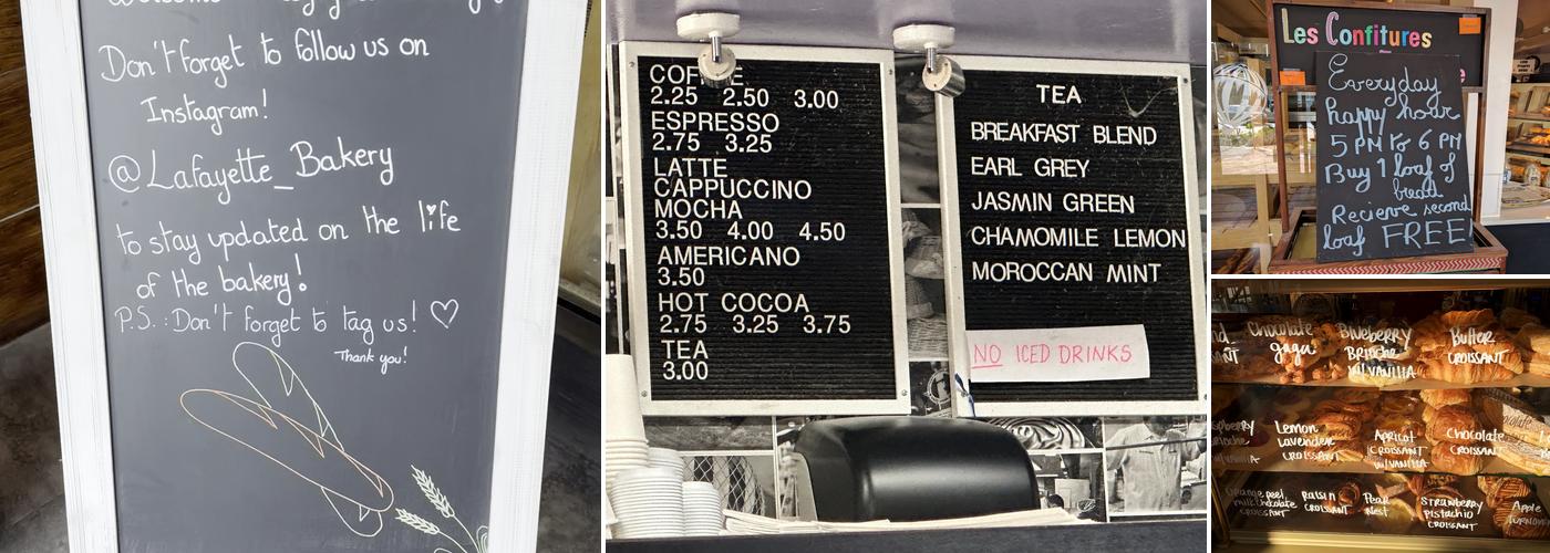 Lafayette Bakery & Cafe Menu