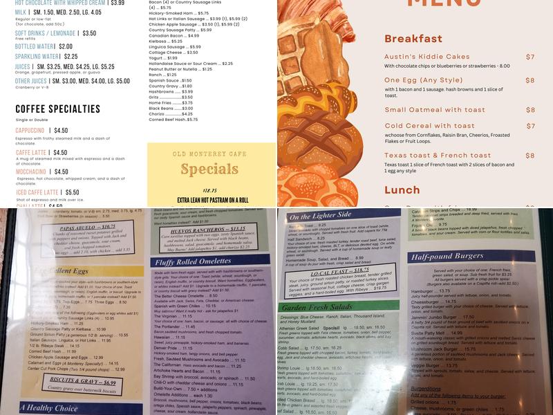 Old Monterey Café Menu