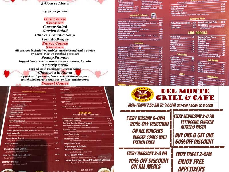 Del Monte & grill & cafe Menu
