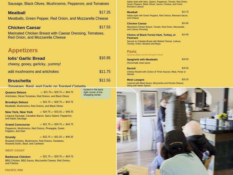 Iolis' Pizzeria Menu