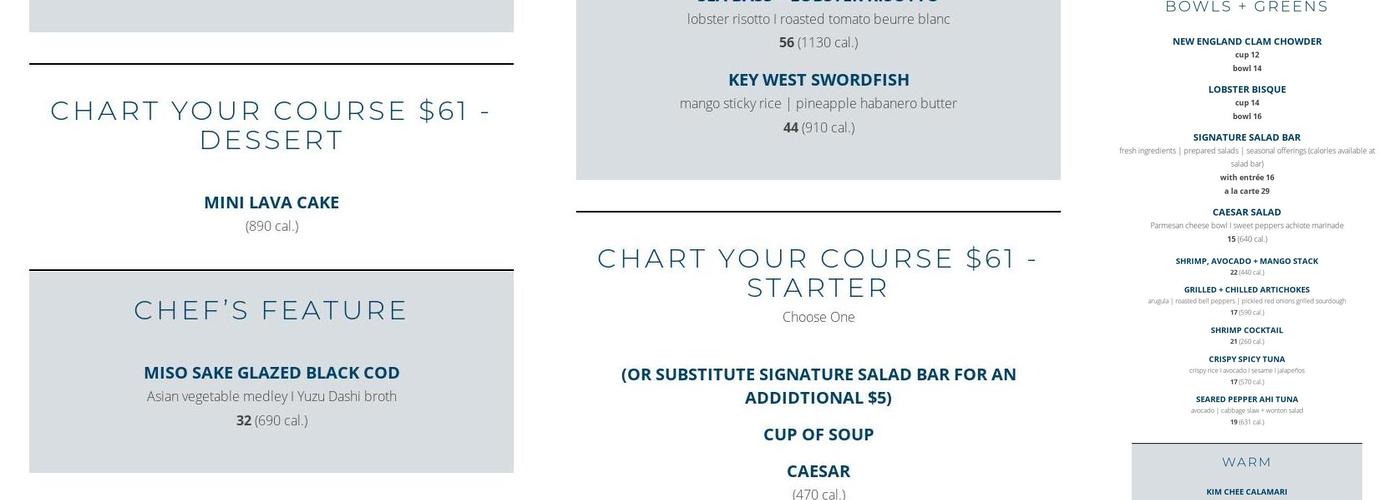 Chart House Menu