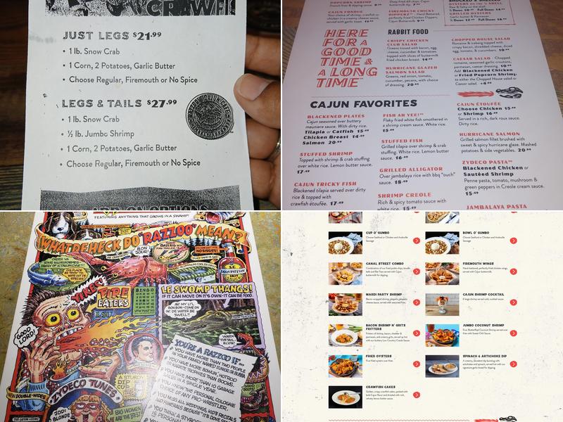 Razzoo's Cajun Cafe Menu