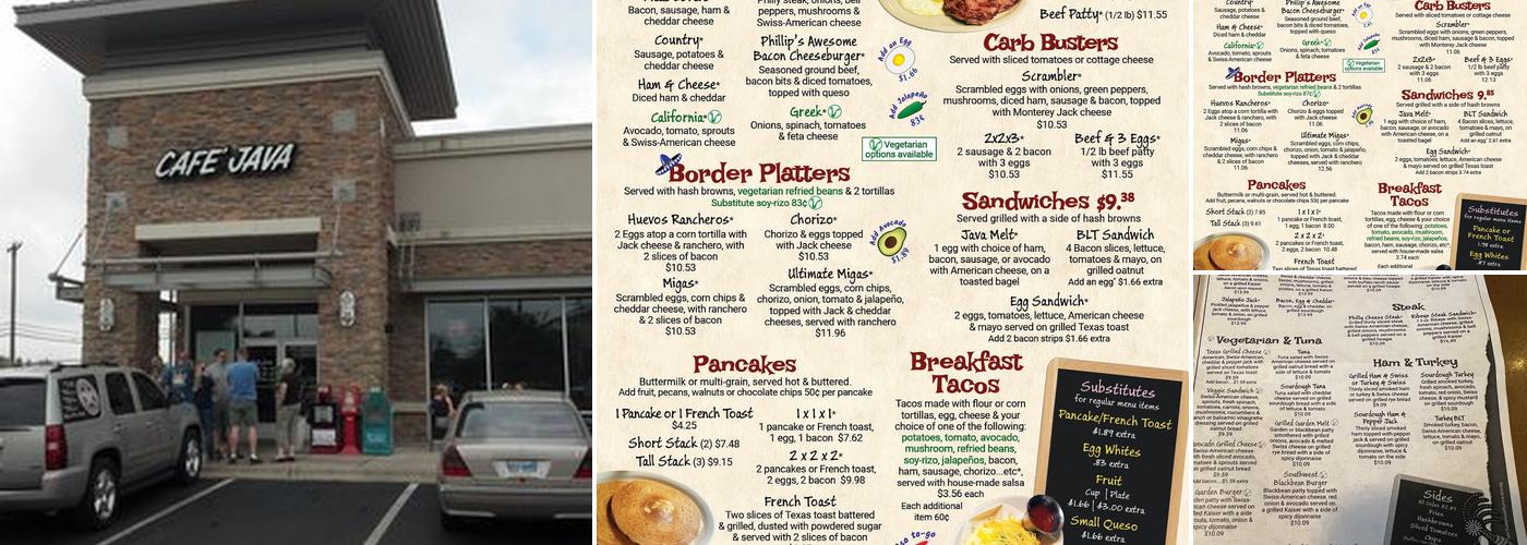 Cafe Java Menu