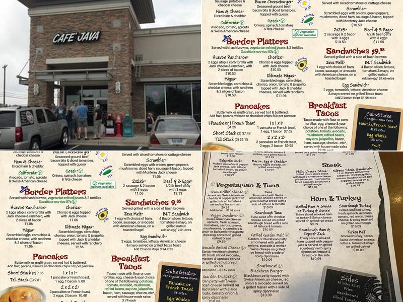 Cafe Java Menu