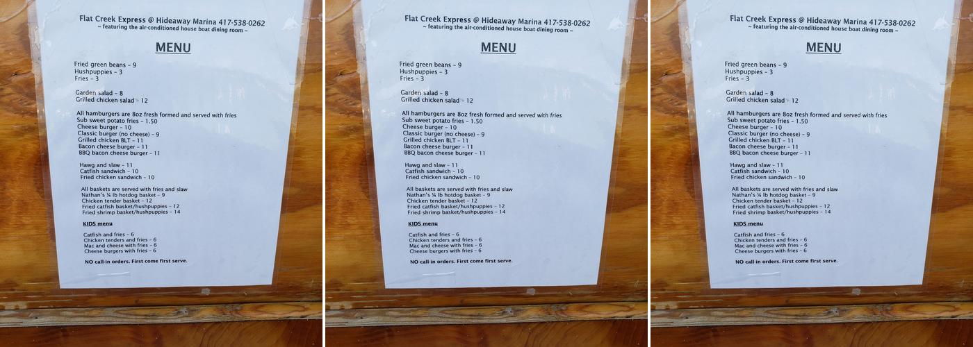 Hideaway Grill & BBQ Menu
