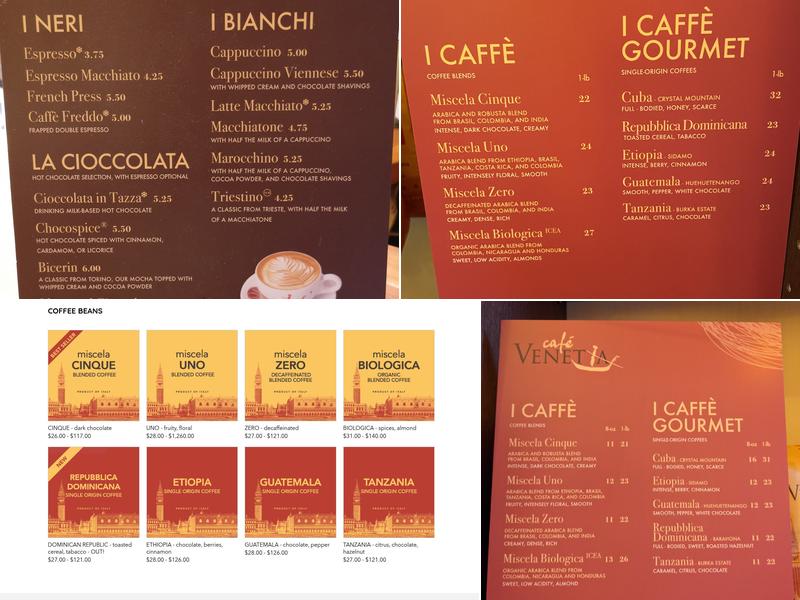 Cafe Venetia Menu