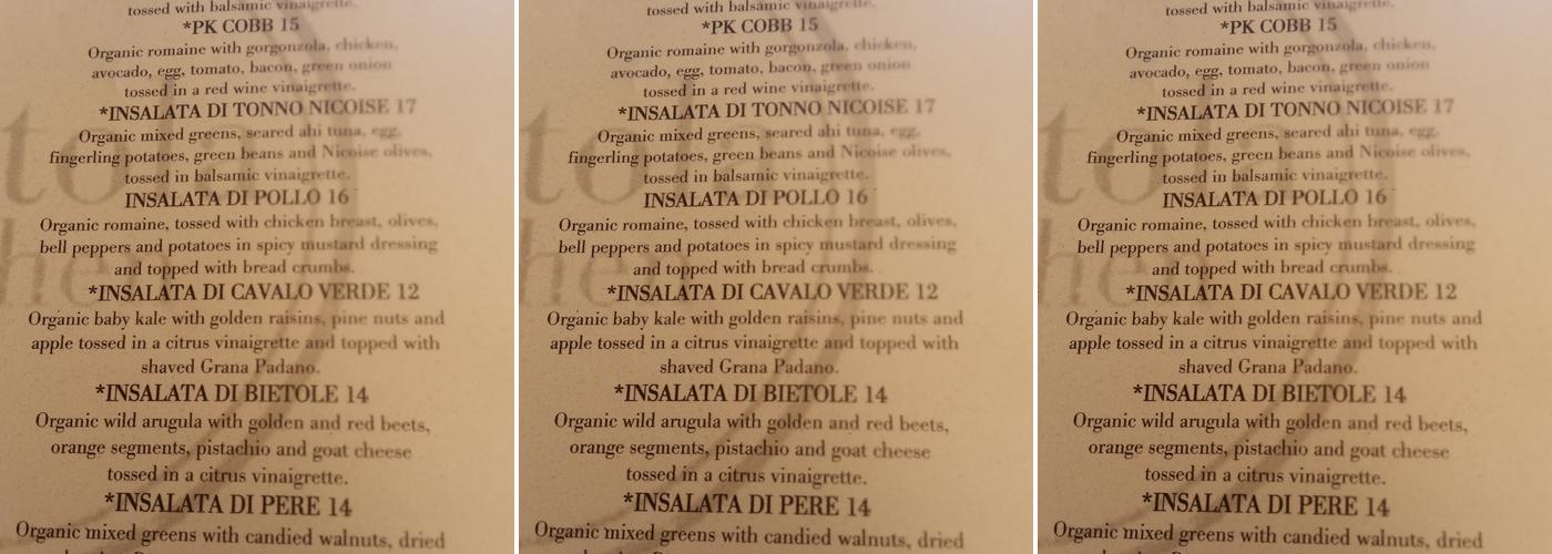 Portola Kitchen Menu