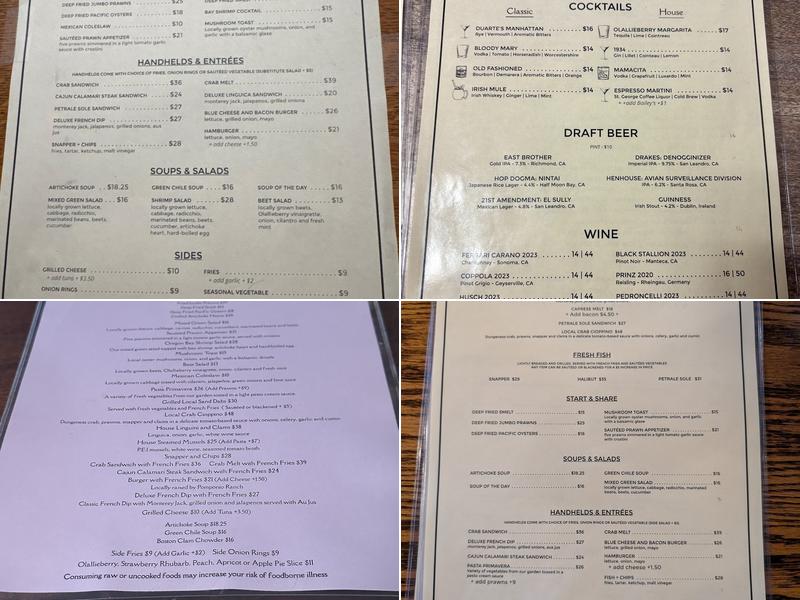 Duarte's Tavern Menu