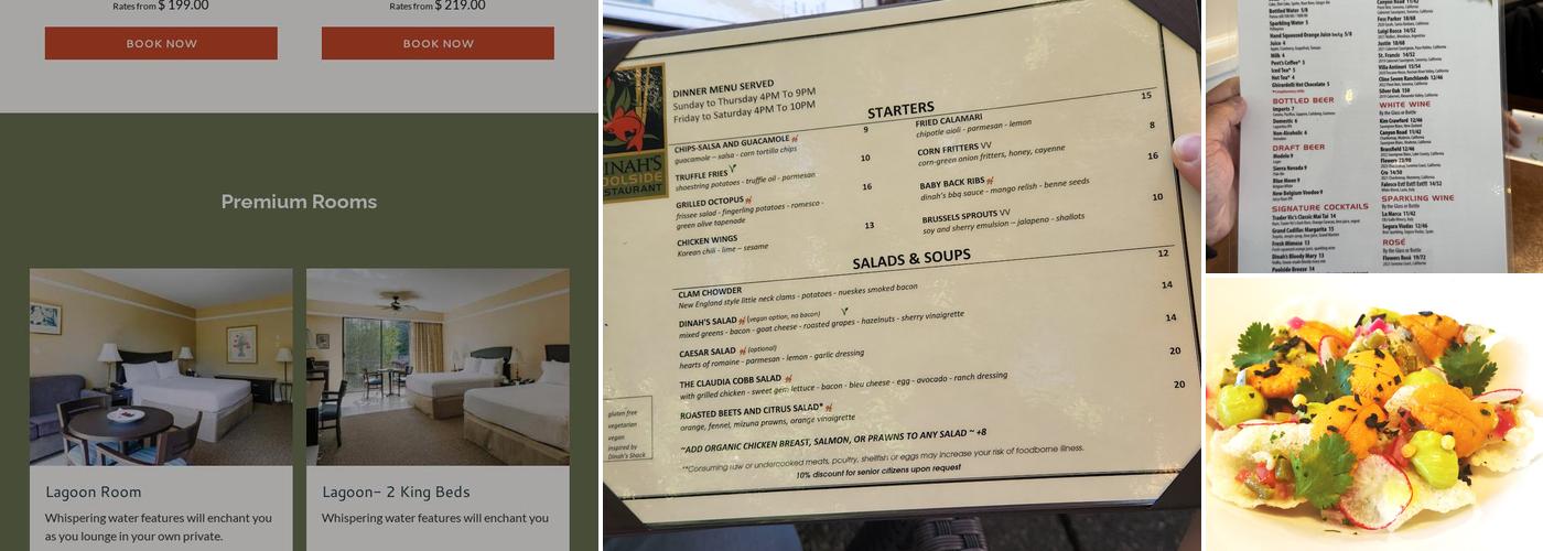 Dinah's Poolside Restaurant Menu