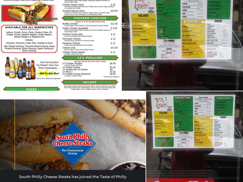 Taste of Philly Menu