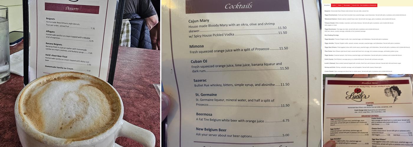 Lucile's Menu