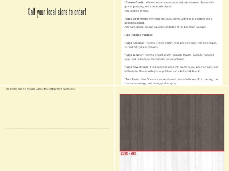 Lucile's Menu