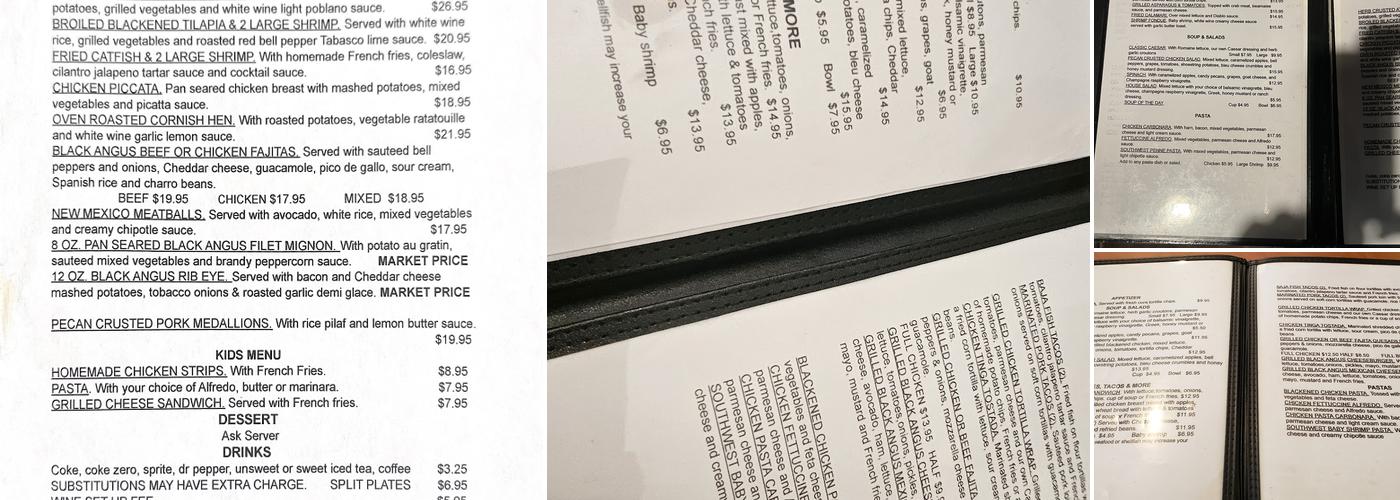 Cactus Grill Menu