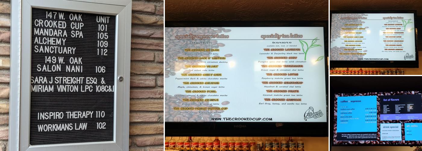 The Crooked Cup - Old Town Menu