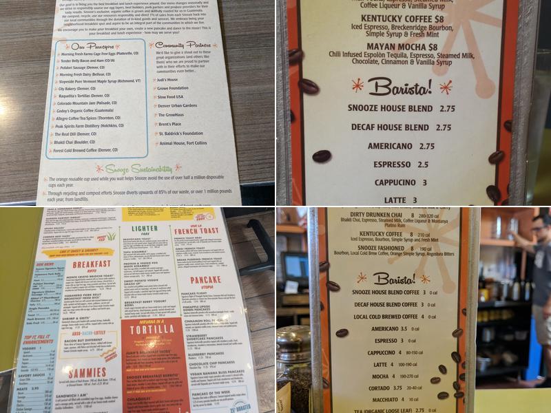 Snooze, an A.M. Eatery Menu