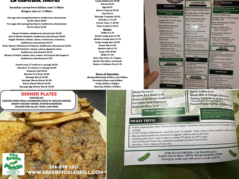 Green Pickle Grill Menu