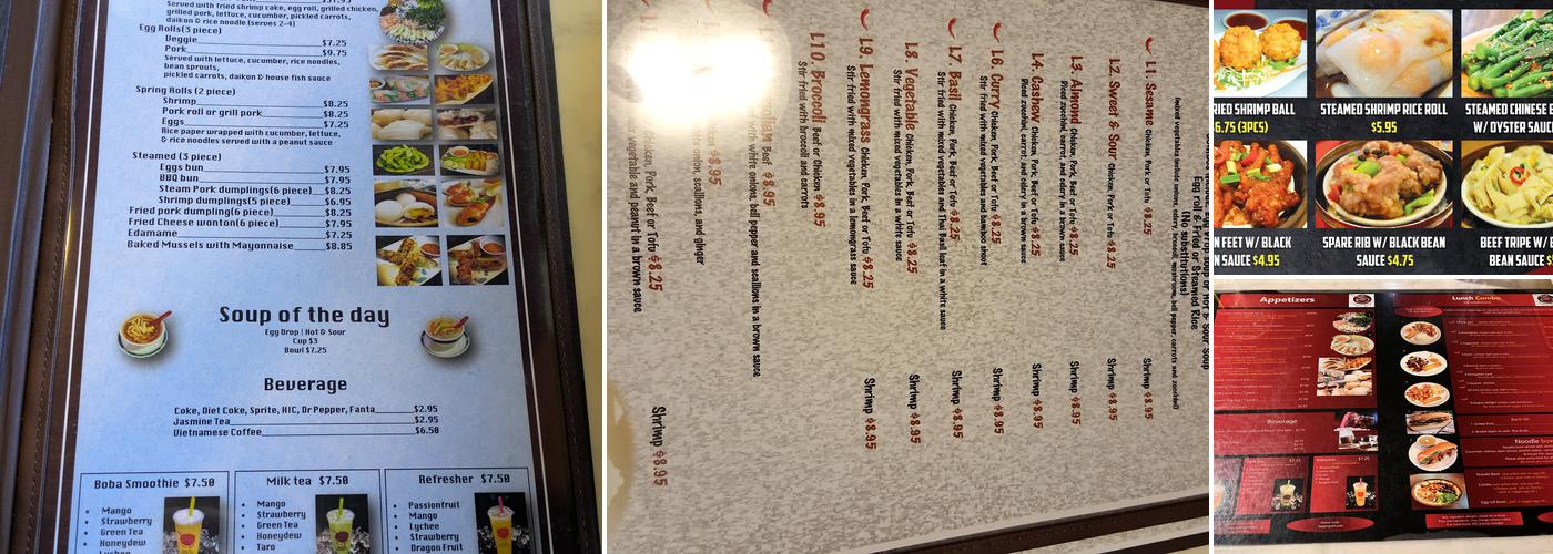 Saigon Grill III Menu