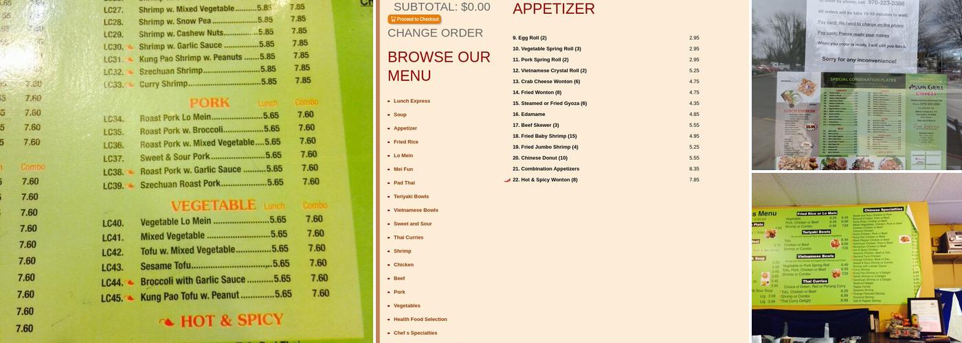 Asian Grill Express Menu