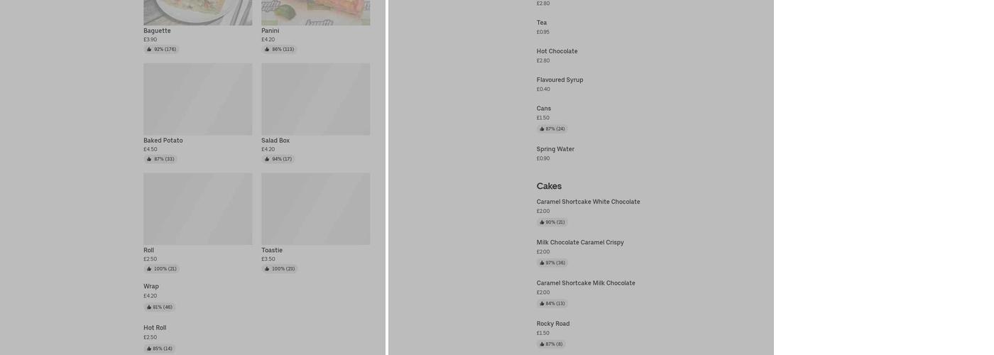 Baguette Express Menu