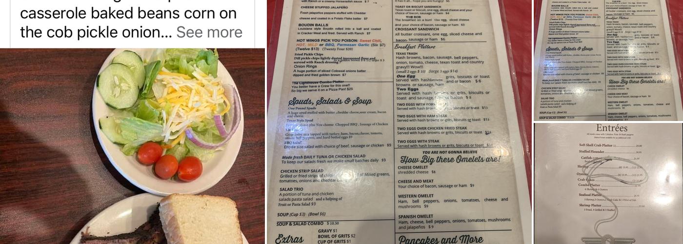 Lighthouse BBQ Cafe Menu