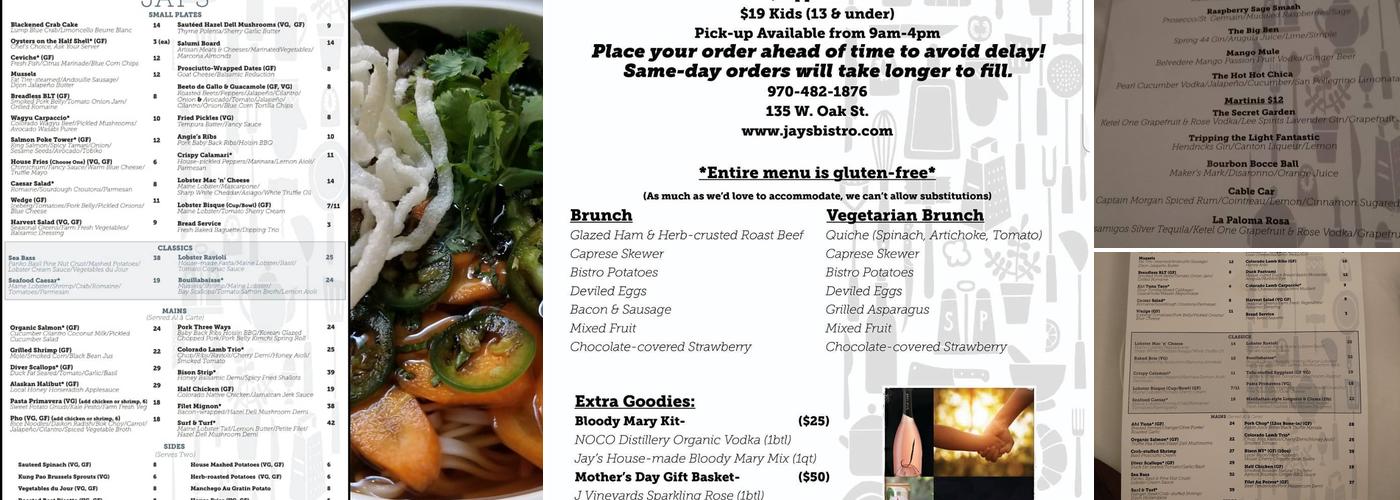 Jay's Bistro Menu