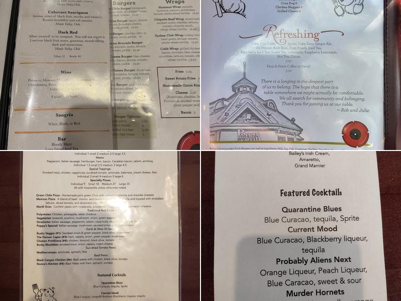 Poppy's Pizza & Grill Menu