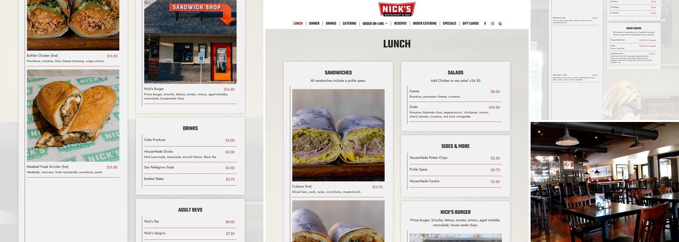 Nick's Restaurant And Bar Menu