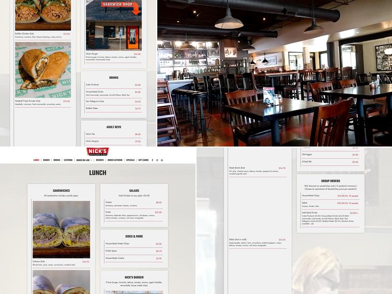 Nick's Restaurant And Bar Menu