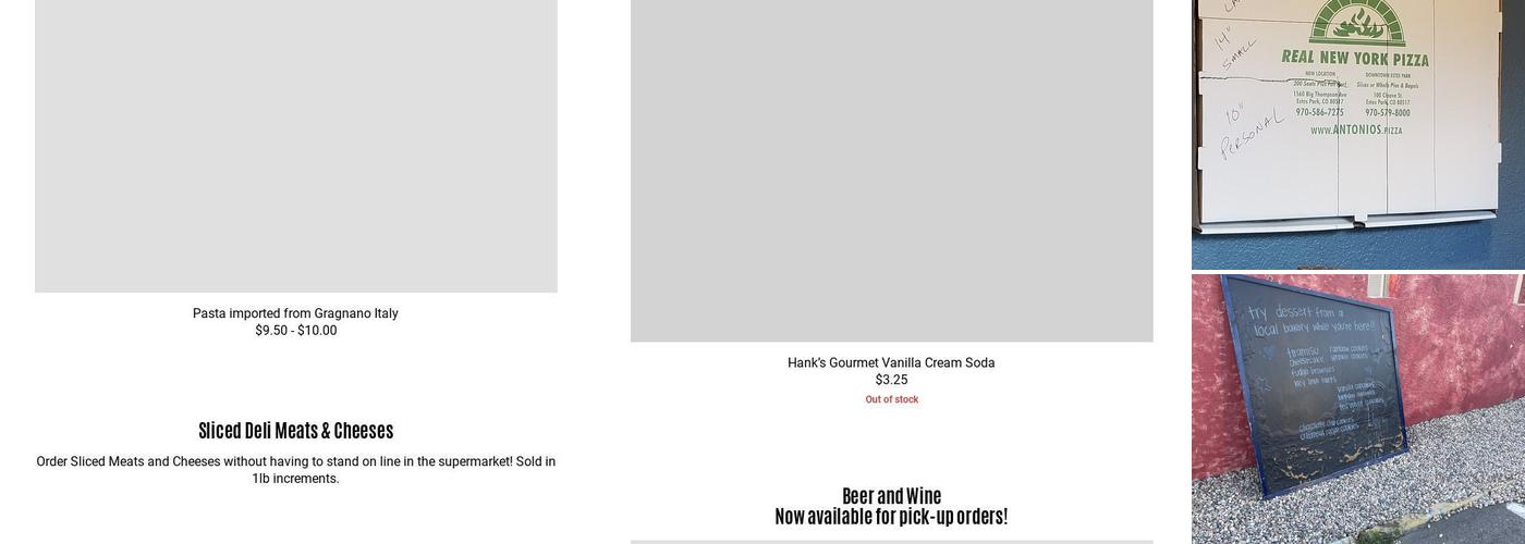 Antonio's Real New York Pizza Menu