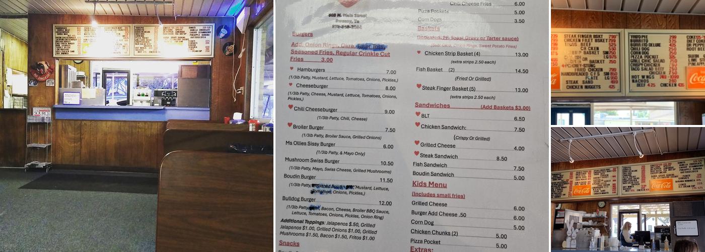 Bernice's dairy mart Menu