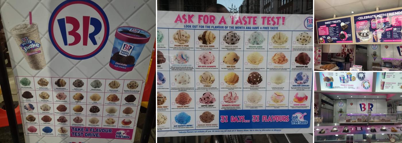 Baskin Robbins Menu