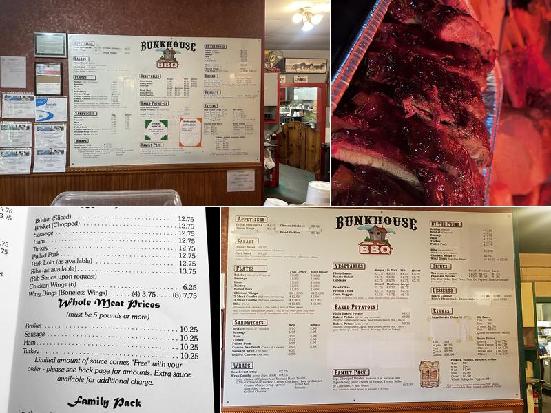 Bunkhouse Barbeque Menu
