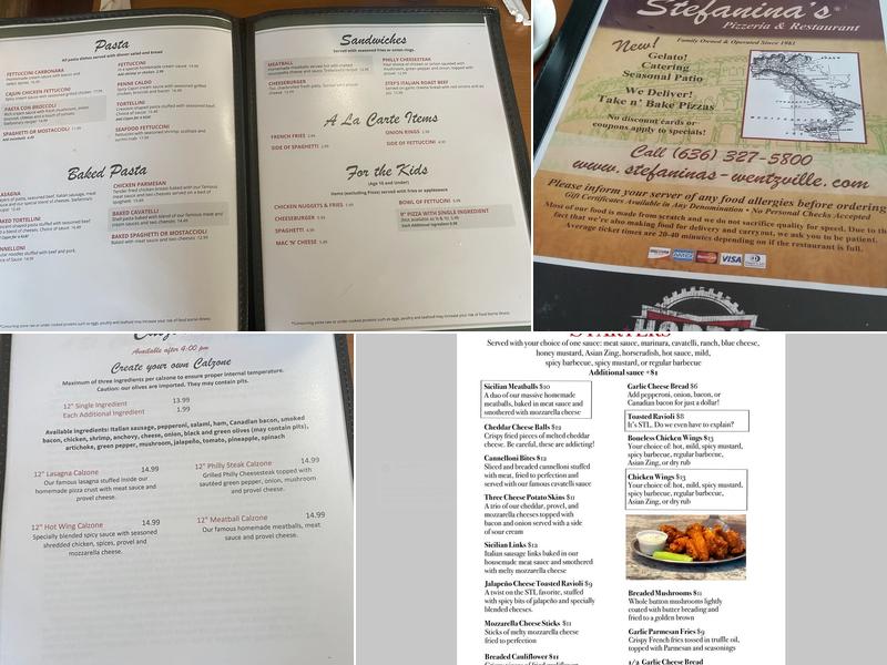 Stefanina's Pizzeria Menu