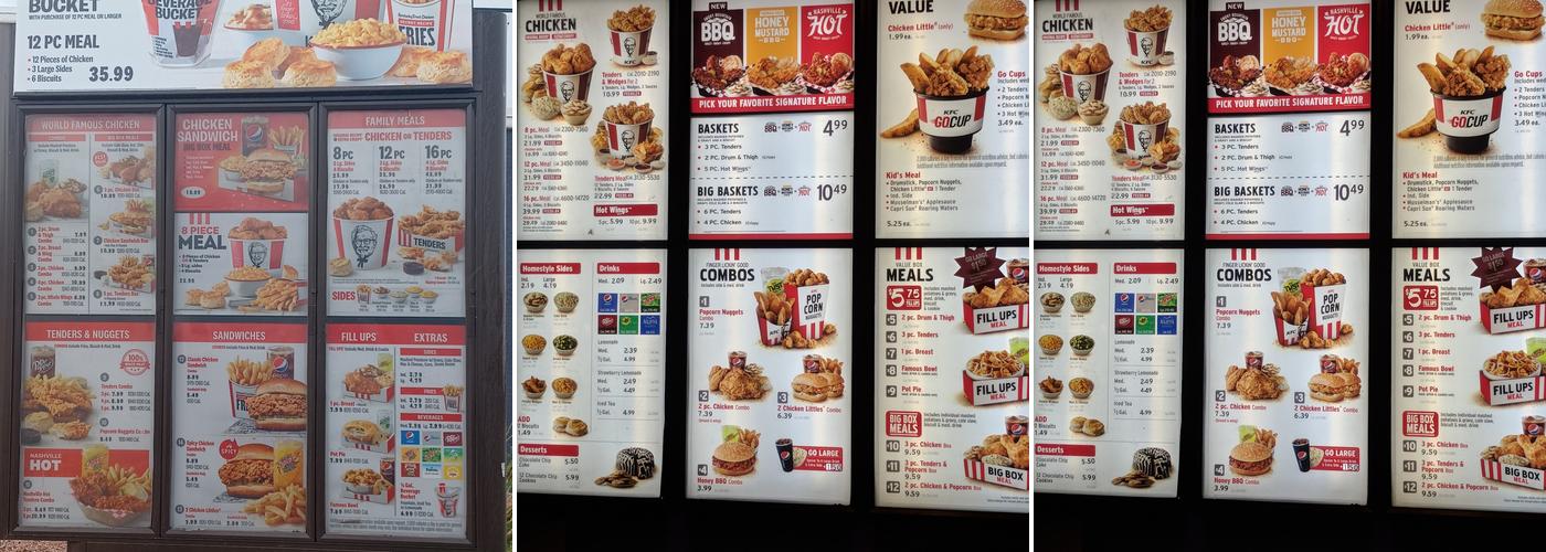 KFC Menu