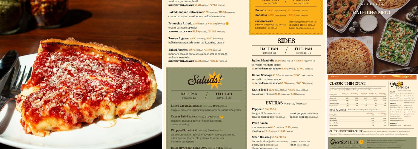 Nancy's Pizza Menu