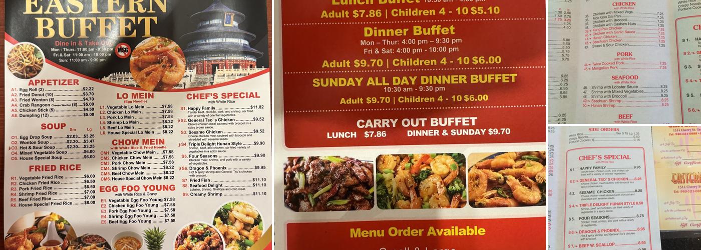 Eastern Buffet Menu