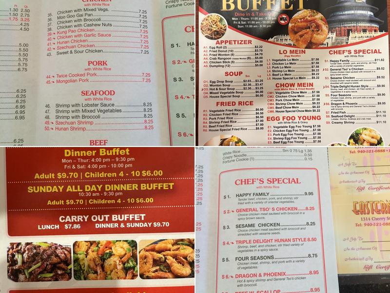 Eastern Buffet Menu