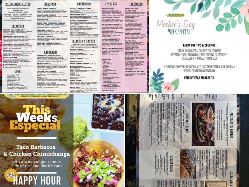 Casa Grande Mexican Restaurant Menu