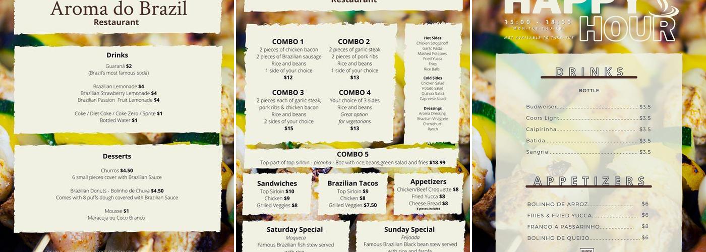 Aroma Cafe Menu