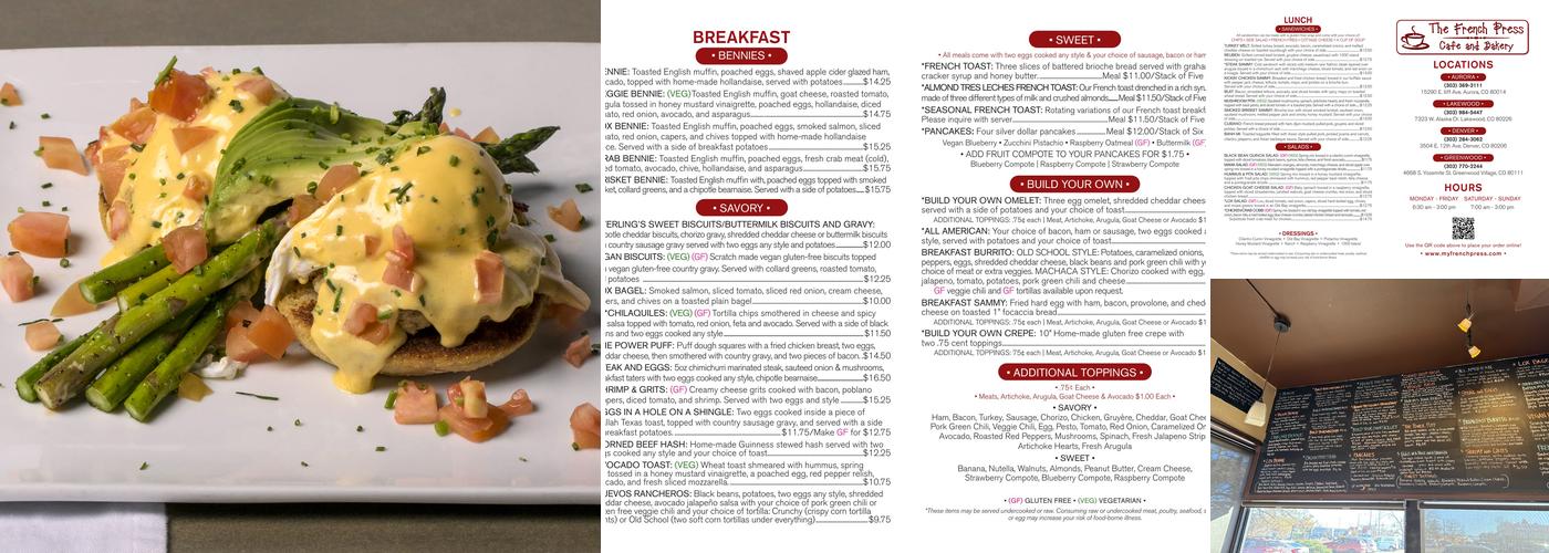 The French Press - Iliff & Chambers Menu