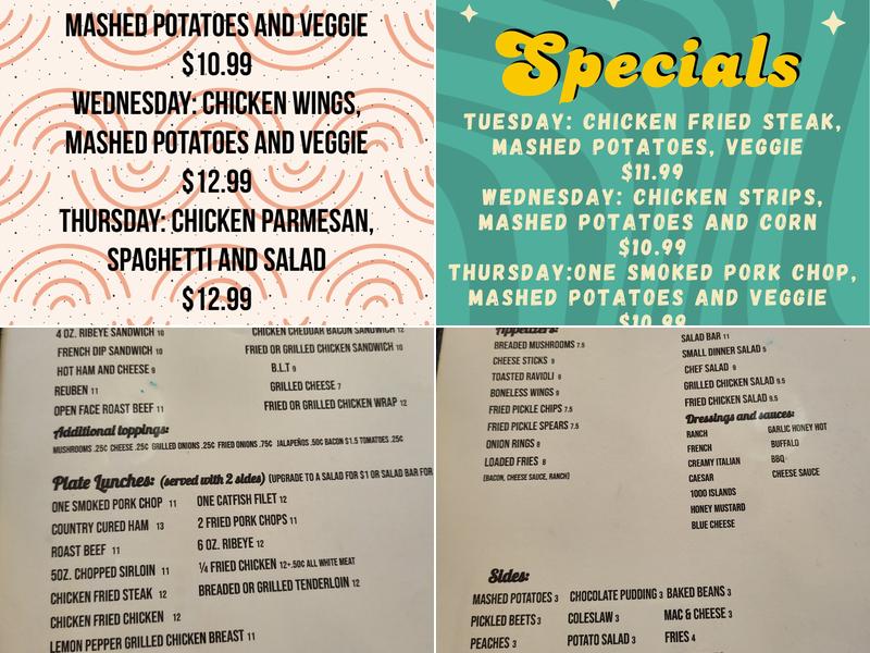 Chubby's Restaurant Menu