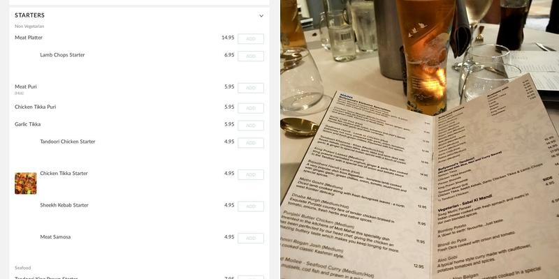 Bollywood Restaurant Menu