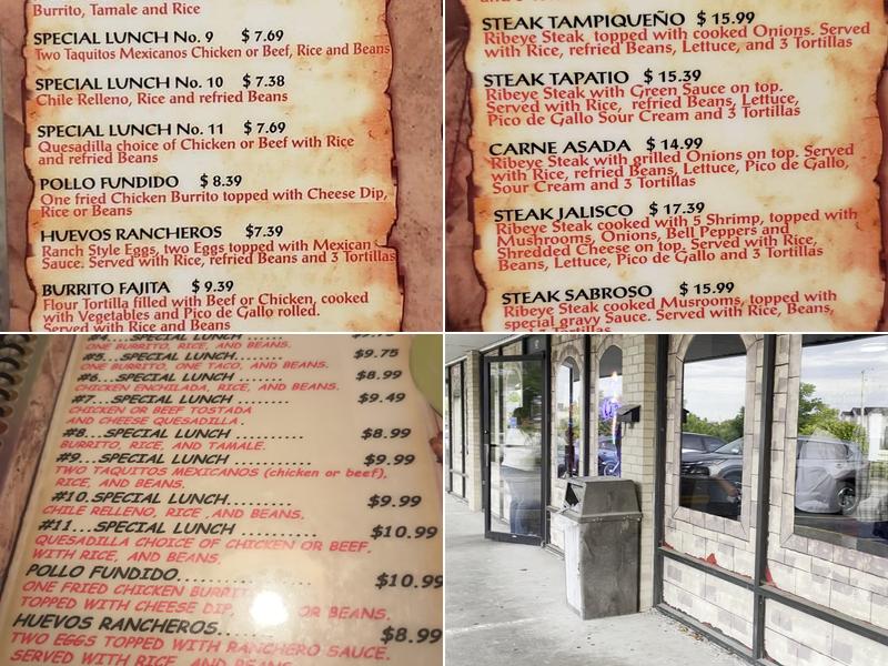 Dos Primos Menu