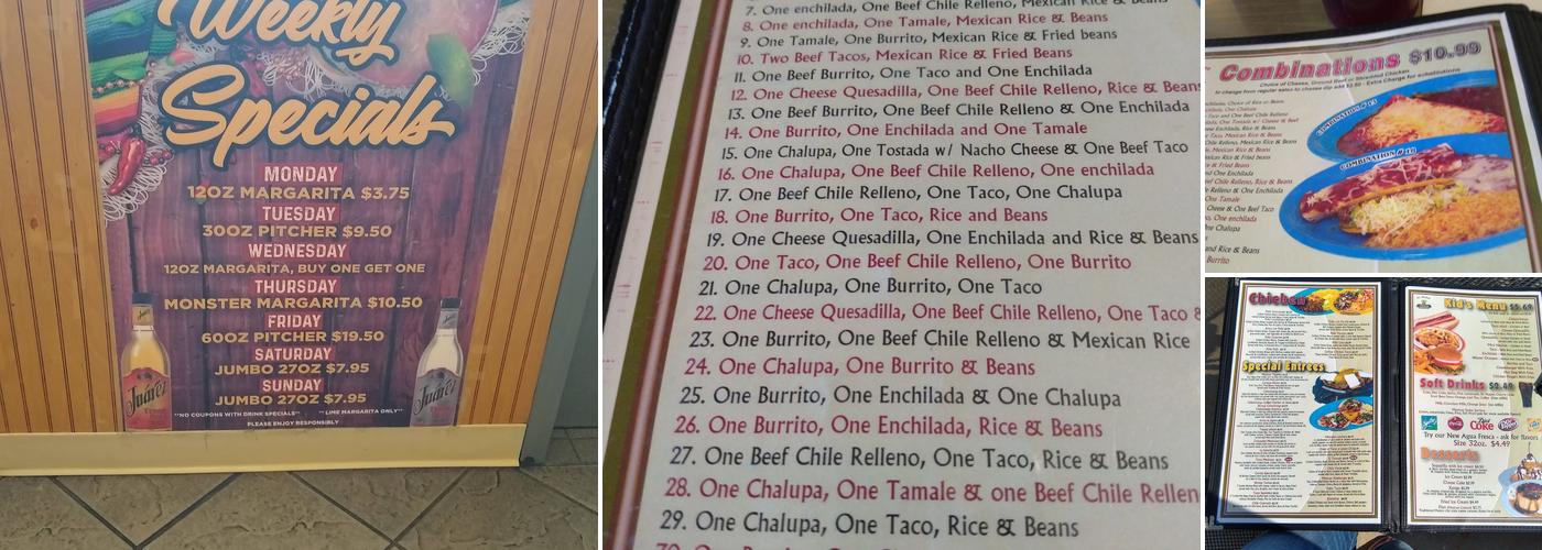 El Agave Menu