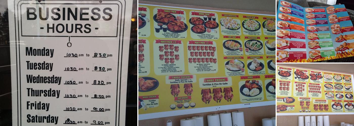 Juan's Super Pollo Menu