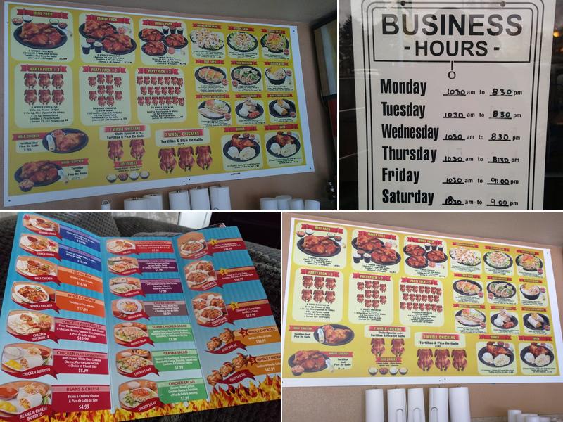 Juan's Super Pollo Menu