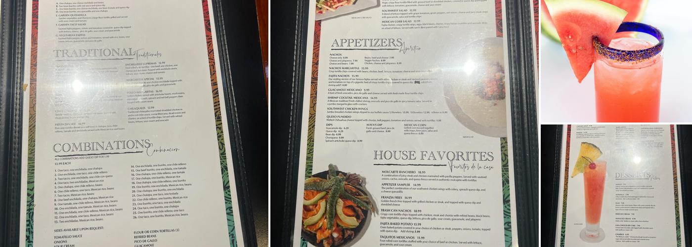 Las Margaritas Menu