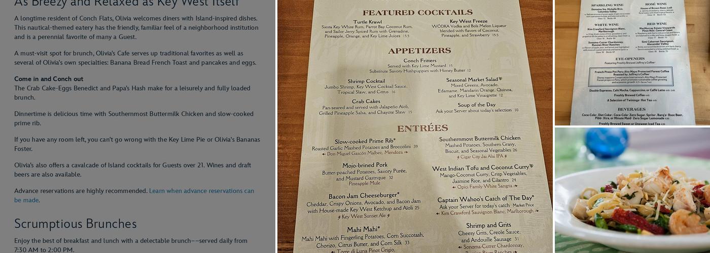 Olivia's Cafe Menu