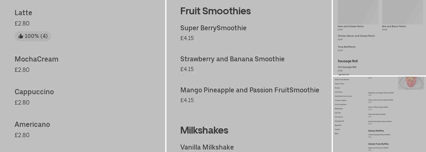 bb's Coffee & Muffin Menu